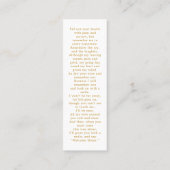 メモリアル3フォト金ゴールド葬儀祈りの言葉ブックマーク スキニー名刺 (裏面)