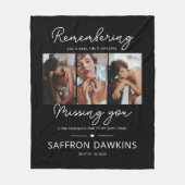 メモリアル3写真トリビュート フリースブランケット (正面)