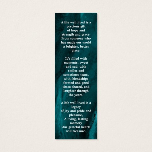 メモリアル3写真歌葬儀祈りの言葉しおり (裏面)