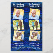 メモリアル3写真葬式祈りの言葉しおり青 (正面)