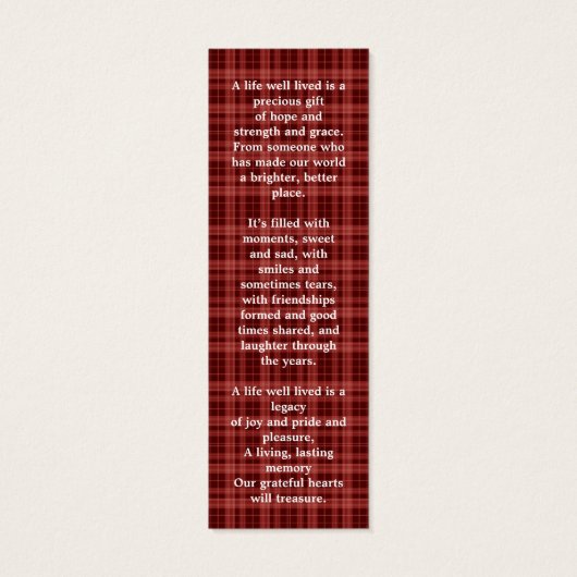 メモリアル3写真葬式祈りの言葉しおり (裏面)