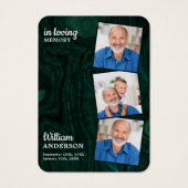 メモリアル3写真葬式祈りの言葉カードエメラルドグリーン (正面)