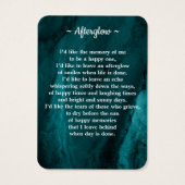 メモリアル3写真葬式祈りの言葉カードグリーンマーブル (裏面)