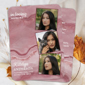 メモリアル3写真葬式祈りの言葉カードバラピンク