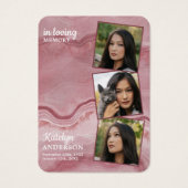 メモリアル3写真葬式祈りの言葉カードバラピンク (正面)