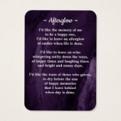 メモリアル3写真葬式祈りの言葉カードパープルマーブル (裏面)