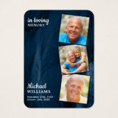 メモリアル3写真葬式祈りの言葉カードブルーマーブル (正面)