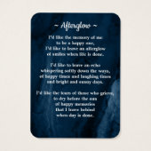 メモリアル3写真葬式祈りの言葉カードブルーマーブル (裏面)