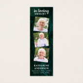 メモリアル3写真葬式祈りの言葉ブックマークグリーン (正面)