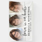 メモリアル3枚の写真が永遠に我々のハートに 横断幕 (縦)