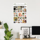 メモリアル33 フォトコラージュ ボタニカル ハート リーフ ポスター (ホームオフィス)