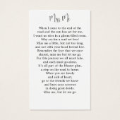 メモリアル4フォトコラージュ葬儀祈りの言葉カード (裏面)