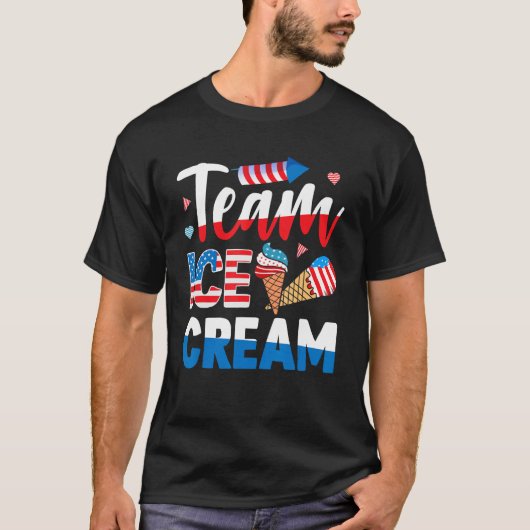 メモリアル4日7月の日ホリデー愛国的な氷Cre Tシャツ (正面)