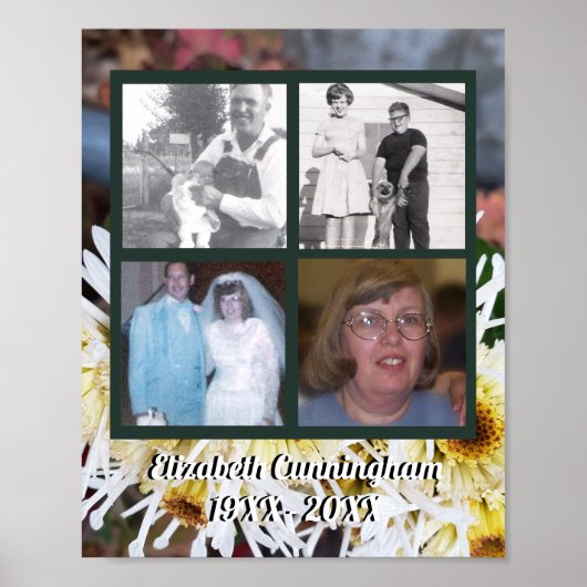 メモリアル4枚の写真白スパイダーママの写真 ポスター (正面)