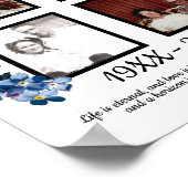 メモリアル4枚フォトブルー忘れ私は花ではない ポスター (角)