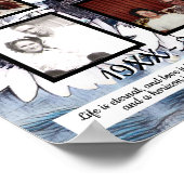 メモリアル4枚フォトブルー白デジタルサンフラワー ポスター (角)