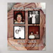 メモリアル4枚フォト石化木材引用文ポスター ポスター (正面)