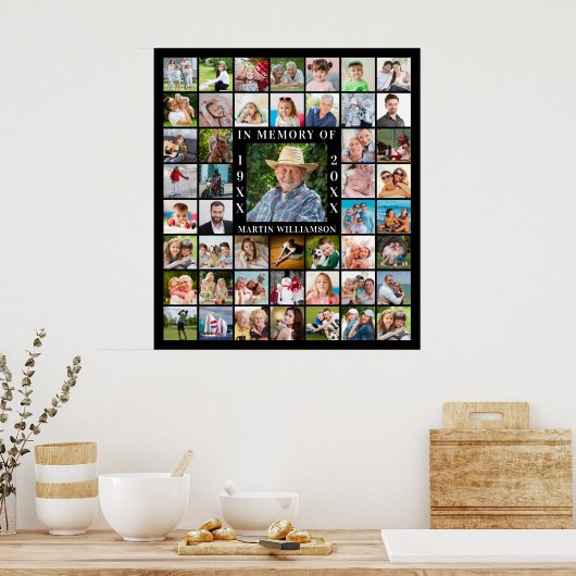 メモリアル48黒のメモリ内のコラージュ ポスター (キッチン)