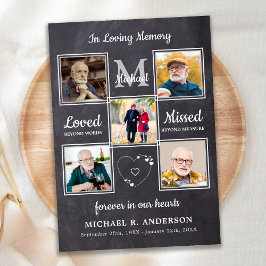 メモリアル5フォトコラージュお祝いオブ・ライフ 招待状