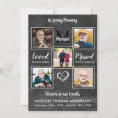 メモリアル5フォトヴィンテージレザー悔やみや弔慰葬儀 サンキューカード (正面)