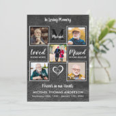 メモリアル5フォトヴィンテージレザー悔やみや弔慰葬儀 サンキューカード (スタンド正面)