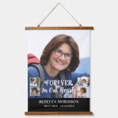 メモリアル5写真モダン書道台本ハート 吊り下げ型タペストリー (正面)