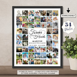 メモリアル54フォトコラージュ永遠に私たちのハート ポスター