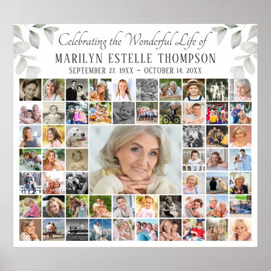 メモリアル59フォトコラージュお祝いオブ・ライフ ポスター (正面)