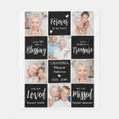 メモリアル6フォトコラージュパーソナライズされた悔やみや弔慰 フリースブランケット (正面)