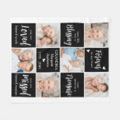 メモリアル6フォトコラージュパーソナライズされた悔やみや弔慰 フリースブランケット (正面(横))