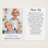 メモリアル6フォトコラージュ葬儀祈りの言葉カード (正面&裏面)