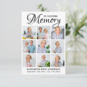 メモリアル9フォトコラージュ葬儀祈りの言葉カード (スタンド正面)