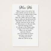 メモリアル9フォトコラージュ葬儀祈りの言葉カード (裏面)