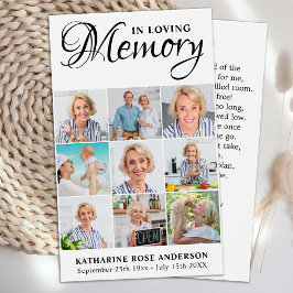 メモリアル9フォトコラージュ葬儀祈りの言葉カード