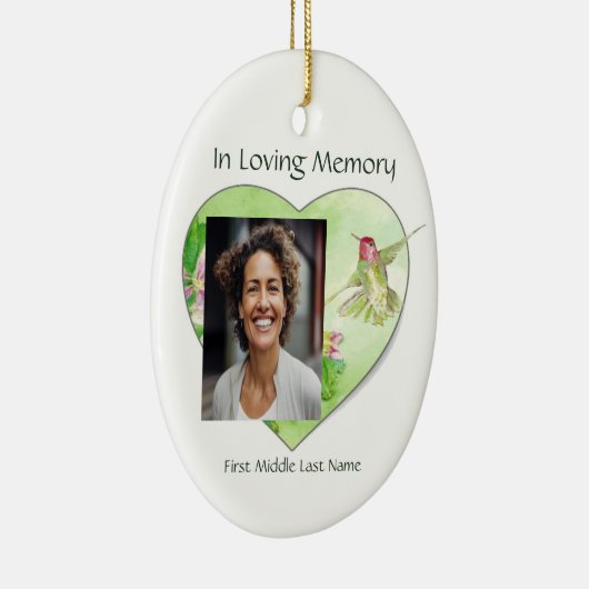 メモリアル、お祝いの生活記念ハミングバード セラミックオーナメント (右)