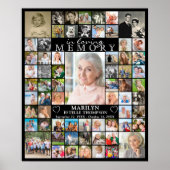 メモリアル イン ラビング メモリー 66 フォト コラージュ ブラック ポスター (正面)