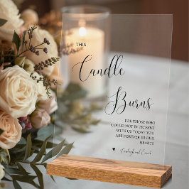 メモリアル ウェディング アクリル サイン This Candle Burns