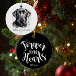 メモリアル ウォーターカラー ブラック ラブラドール オーナメント