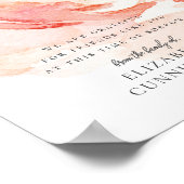 メモリアル ウォーターカラー ローズ フラワー エレガント シック ポスター (角)