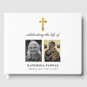 メモリアル・ギリシャ正教会の写真葬儀クロス ゲストブック (正面)