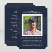 メモリアル　サンキュー　ディープブルー　フォト　おそらく詩 招待状 (正面/裏面)