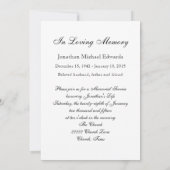 メモリアル・サービス招待状- – リリー 招待状 (裏面)