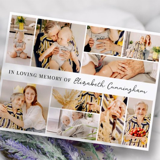 メモリアル シンプル ミニマル モダン 10枚の写真のコラージュ ポストカード