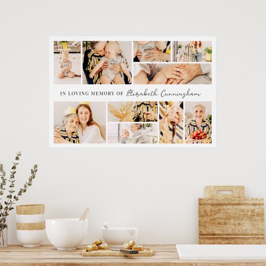 メモリアル シンプル ミニマル モダン 10枚の写真コラージュ ポスター (キッチン)