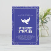 メモリアル ピジョン ディープブルー フレーム 哀悼 招待状 (スタンド正面)