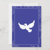 メモリアル ピジョン ディープブルー フレーム 哀悼 招待状 (裏面)