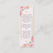 メモリアル ピンク フローラル ブラッシュ 祈念カード コーリングカード (裏面)