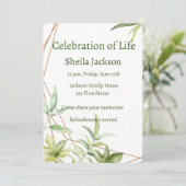 メモリアル フォト カスタム グリーンフォリア 植物アート 招待状 (スタンド正面)