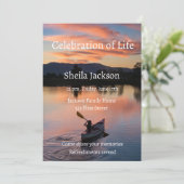 メモリアル フォト カヤック カヤッキング パドリング 湖 夕焼け 招待状 (スタンド正面)