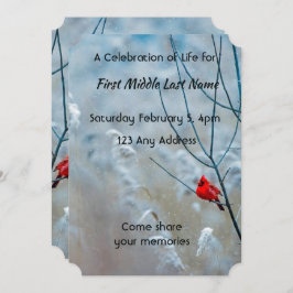メモリアル フォト 記念 カーディナル 赤い鳥 招待状